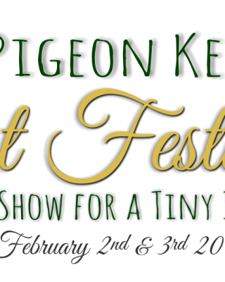 The image features the text "Pigeon Key Art Festival: A Big Show for a Tiny Island, February 2nd & 3rd, 2018."