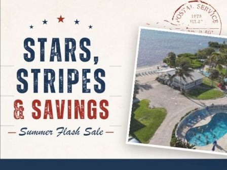 Stars, Stripes & Savings: Summer Flash Sale &mdash; a bold bannerset with a poolside photo and a postcard vibe.